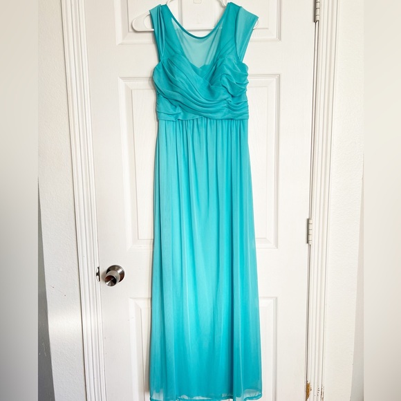 tiffany blue bridesmaid dresses david's bridal Tiffany Adjustable Satin Bridesmaid Dress main image 1